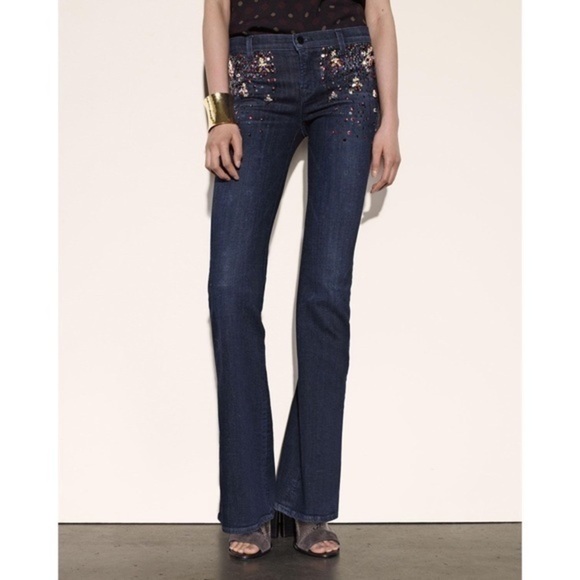 J Brand Charlotte Embellished Jeans - Picture 1 of 12